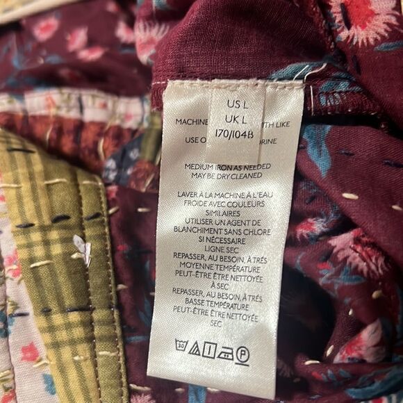NEW FREE PEOPLE ROADS FOREVER SHORTALLS PATCHWORK  ROMPER IN COTTAGE QUILT - Picture 7 of 7